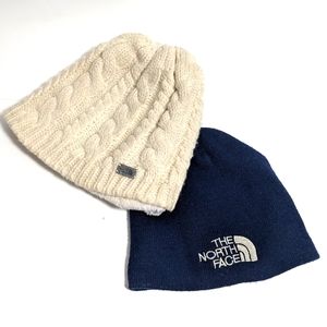 2 North face hats small white girls women's blue men's boys